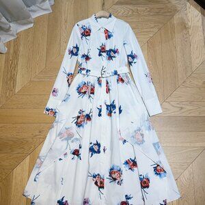 Erdem long-sleeved dress with off-the-shoulder design